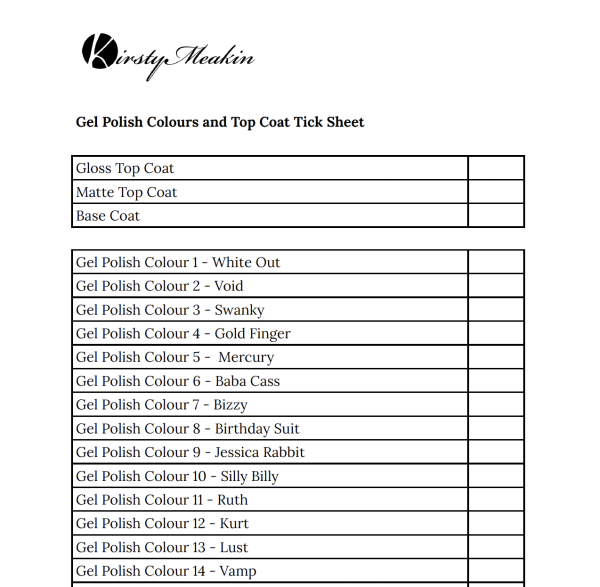 Gel Polish Checklist